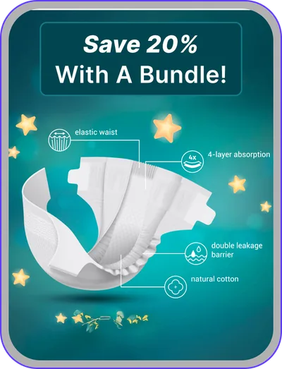 Ad design: diaper bundle, save 20%