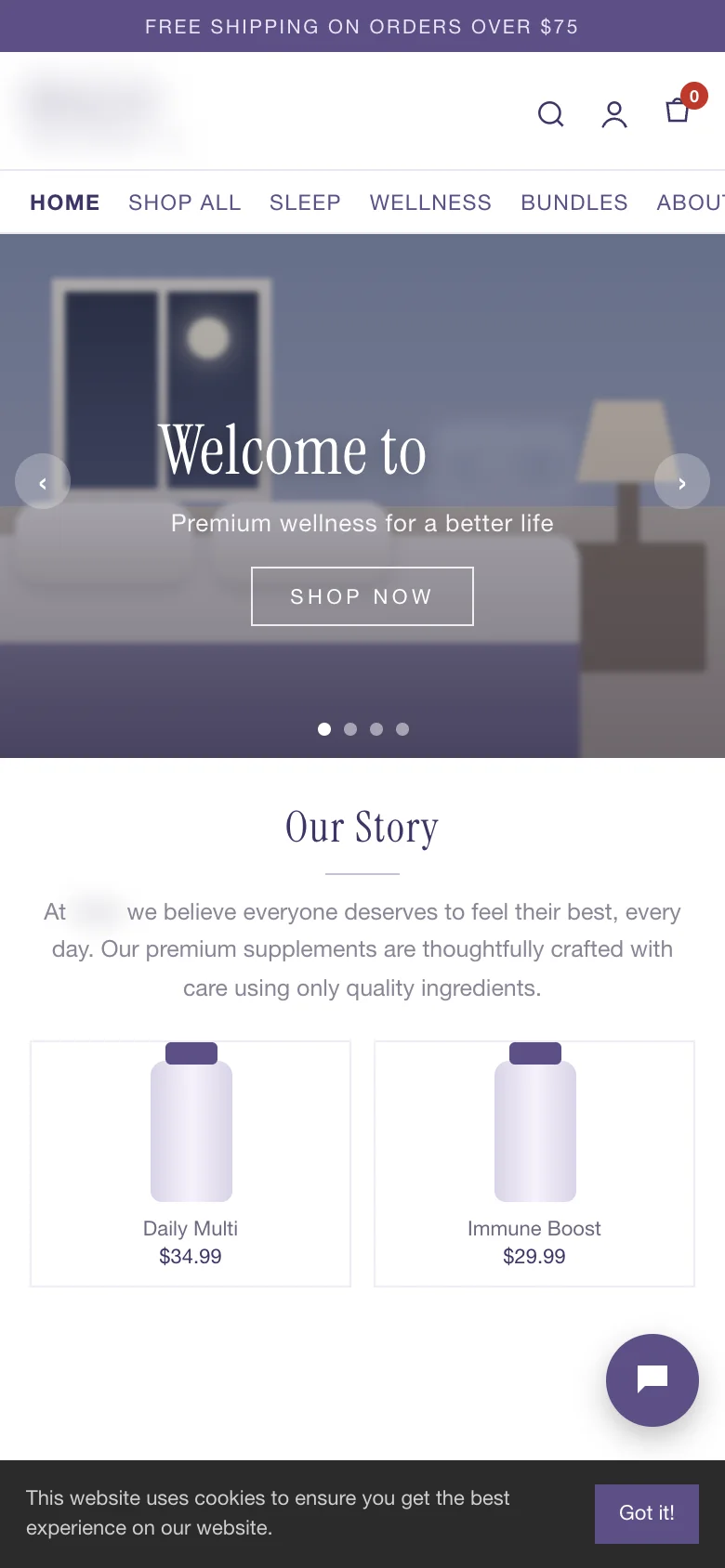 Before: a homepage-style page that opens with Welcome to Halo