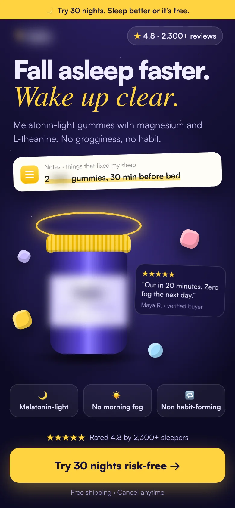 Ad-matched landing page
