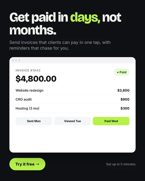 Meta ad for a invoicing app brand