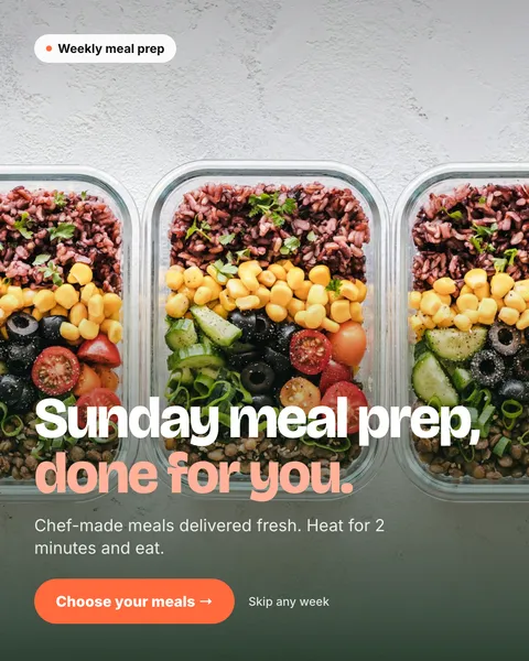 Meta ad for a meal prep brand