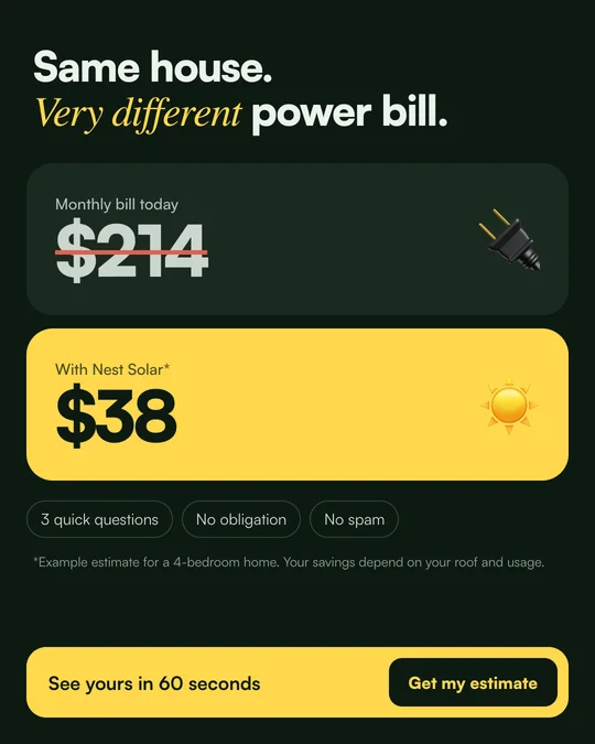 Before/after ad for Nest solar quotes