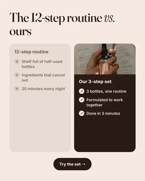 Meta ad for a skincare brand