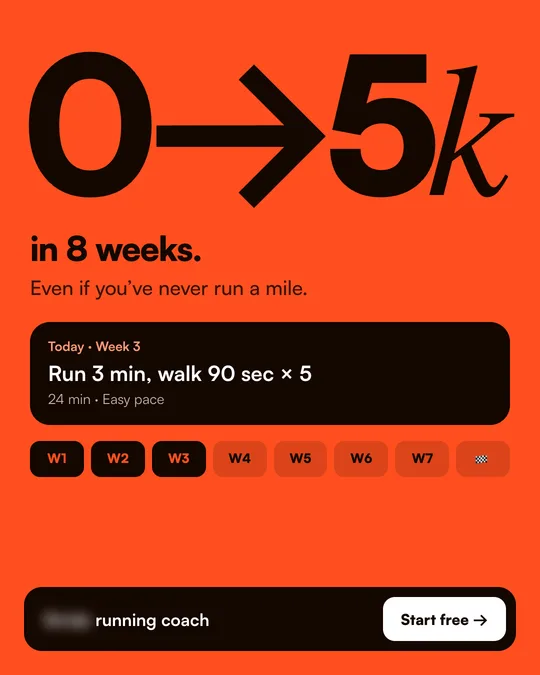 Bold type ad for a running app brand